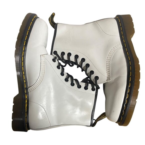 Dr Martens 1460 White Leather Lace Up Boots Womens Size 8 Mens Size 7 - Picture 8 of 11